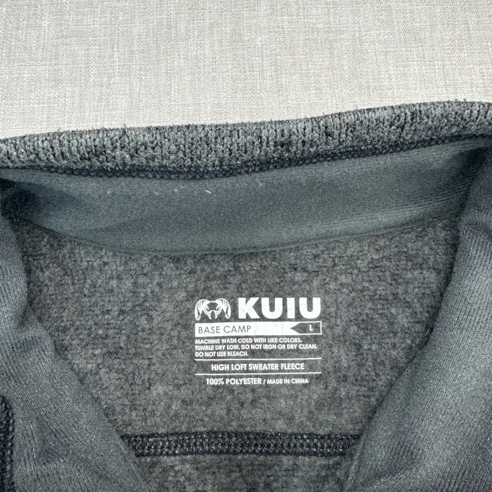 KUIU Vest Mens L Gray Base Camp High Loft Fleece Full Zip Outdoor Hiking EUC